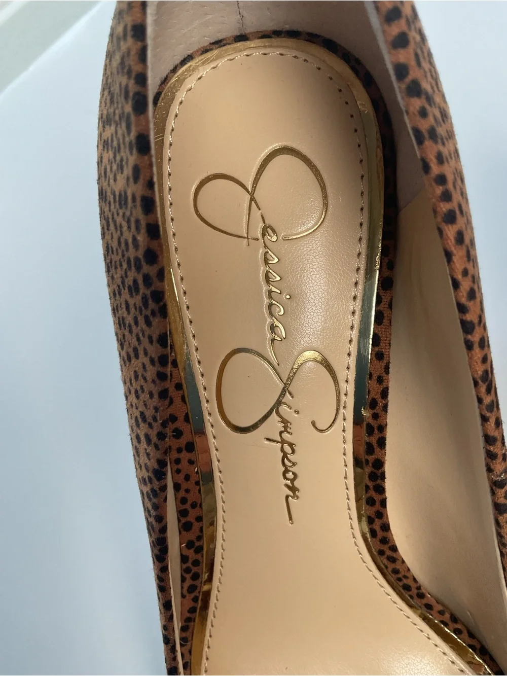 Jessica Simpson Leopard Print Peep Toe Platform Heels Women’s Size 6